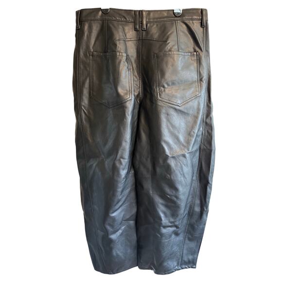 Free People We the Free Black Faux Leather Barrel Pants size 30 Boho Chic - Picture 4 of 5